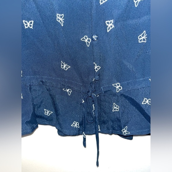 RAILS NWT Navy Blue & White Beaux Butterflies Long Sleeve Blouse in Size Small - Picture 12 of 12